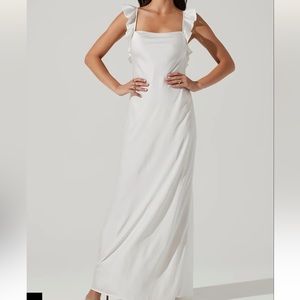 ASTR the Label Bryna Ruffle Strap Satin Maxi Dress